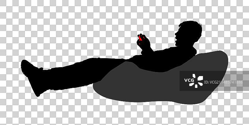 玩游戏的青少年男孩剪影图片素材