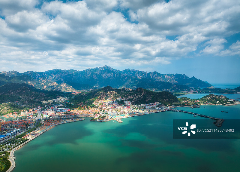航拍青岛崂山沙子口村沙子口沙子口是个好地方青岛风光自然风光图片素材