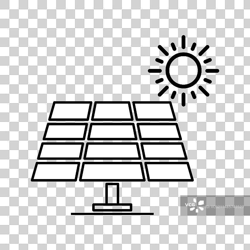 太阳能电池板绿色能源技术生态图标图片素材