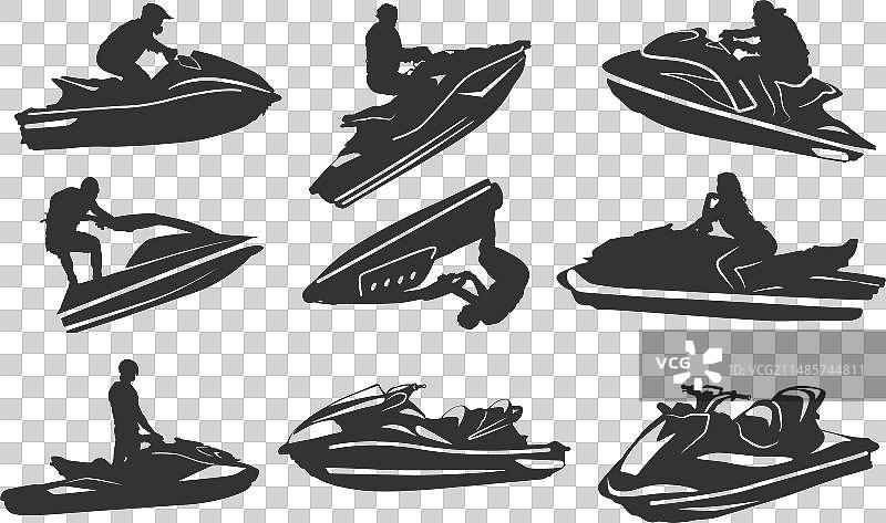 水上摩托艇剪影，极限运动图片素材