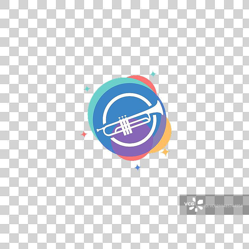 带有气泡标志设计的小号短号图片素材