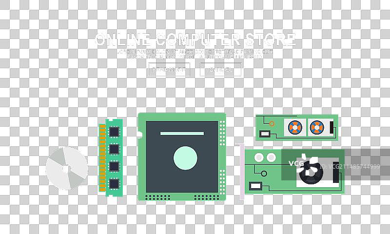 电脑banner标志电脑商店标志图片素材