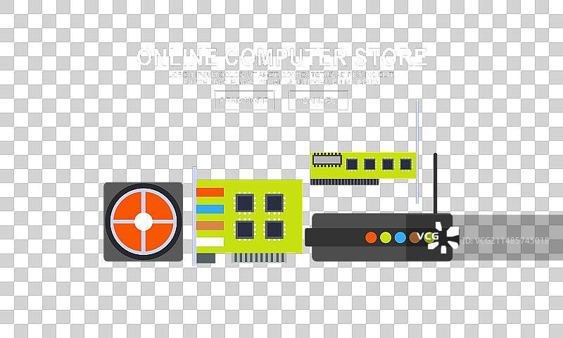 电脑banner标志电脑商店标志图片素材