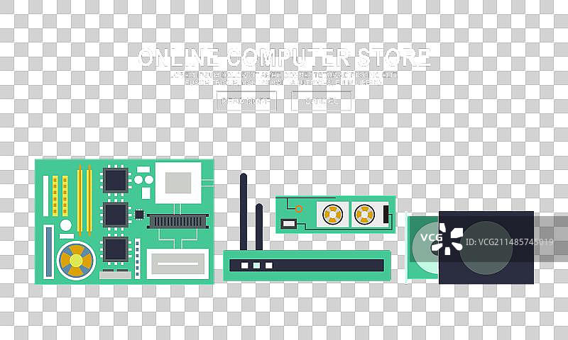 电脑banner标志电脑商店标志图片素材