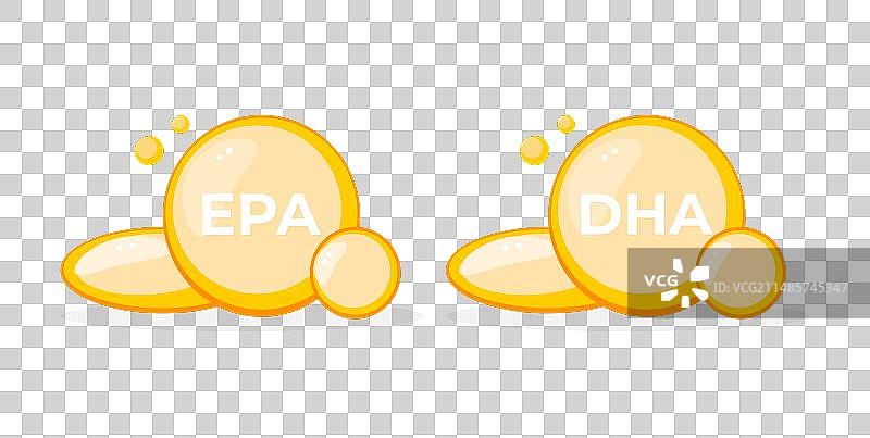 阳光明媚的黄色中的必需脂肪酸EPA和DHA图片素材