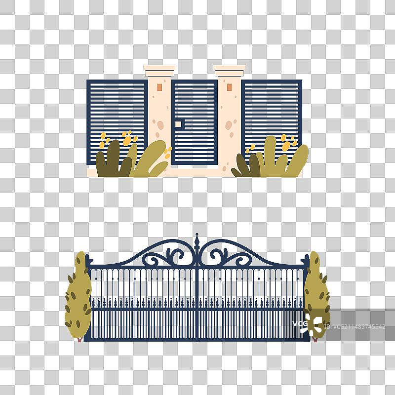 提供安全和隐私的金属门或栅栏图片素材