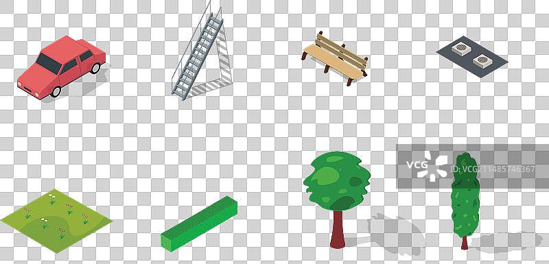 2.5D等距元素概念图片素材