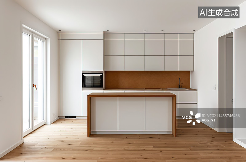 【AI数字艺术】现代风格厨房内部空间图片素材