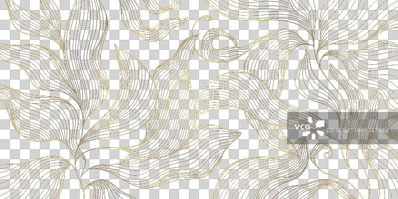 金色叶子背景花卉图案图片素材