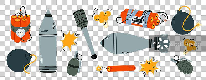 大规模杀伤性卡通炸弹武器图片素材