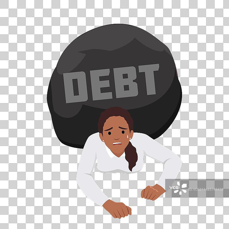女人背负着沉重的债务图片素材