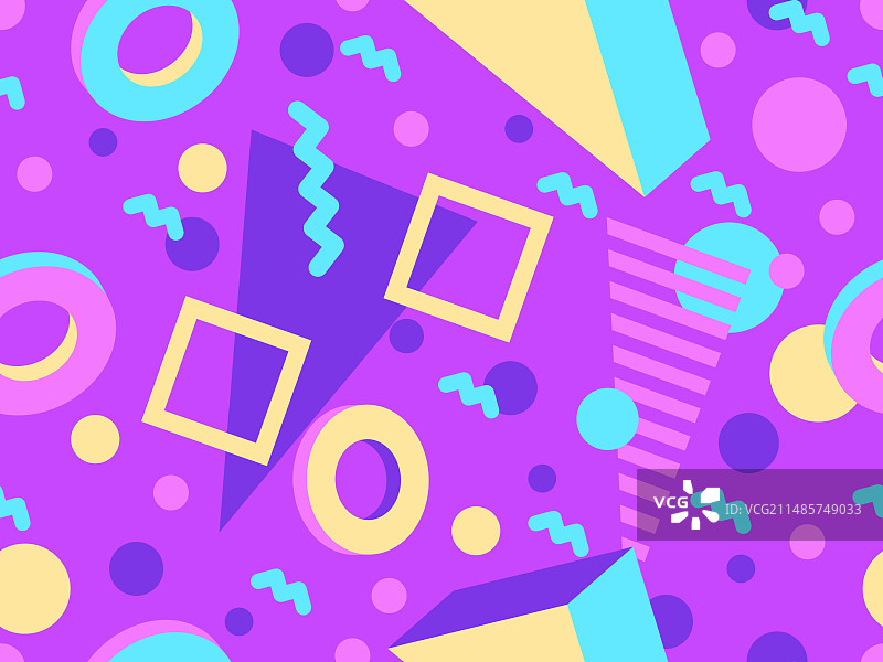 80年代风格3D几何无缝图案图片素材