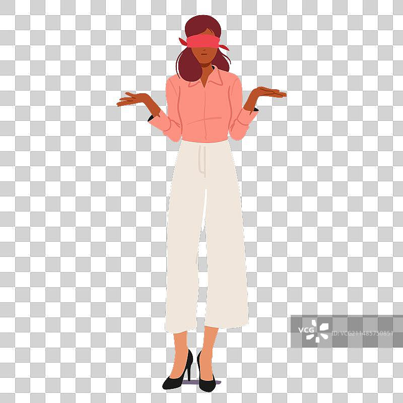 蒙眼女人疑惑表情图片素材