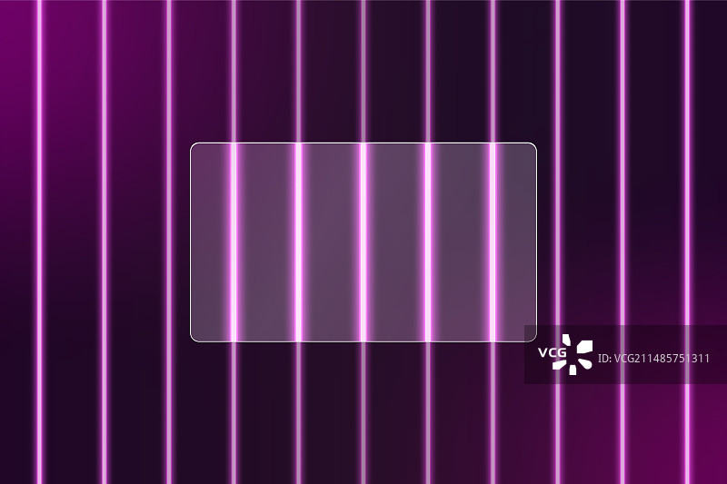 紫色霓虹灯线条的玻璃质感效果图片素材