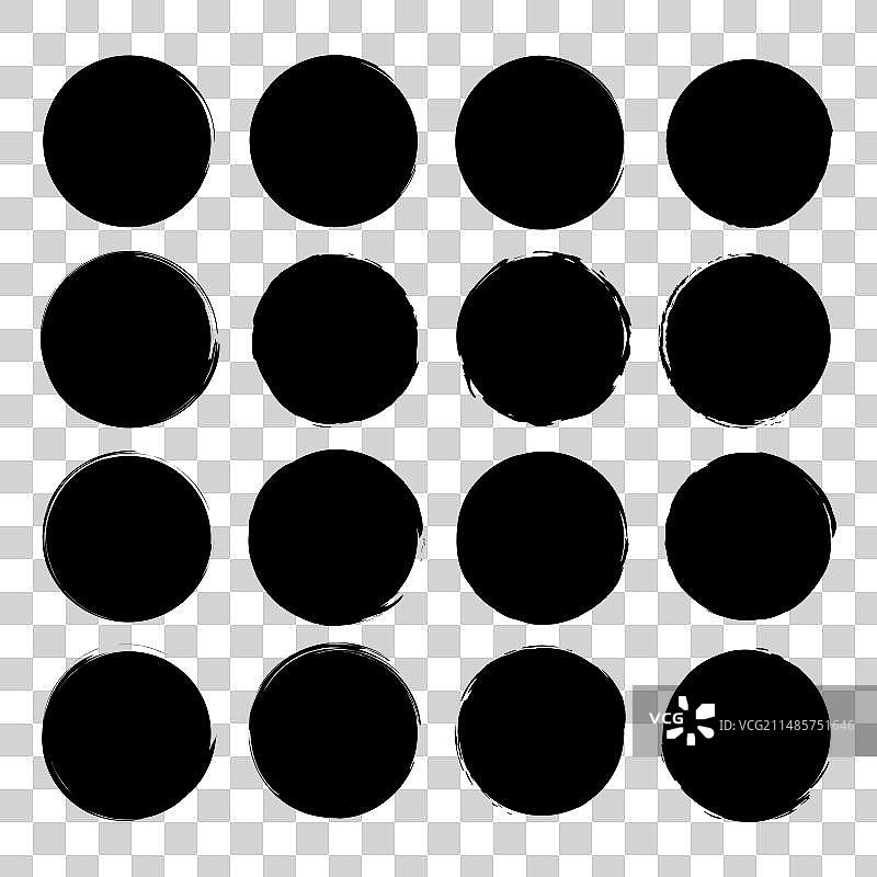 白色背景上的黑色圆圈网格图片素材
