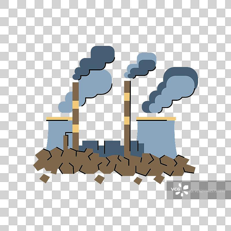 燃煤电站彩色线条图标图片素材