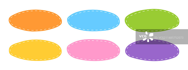 手绘虚线椭圆形状图案图片素材