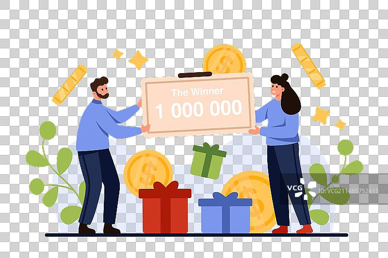 彩票中大奖：赢得头奖图片素材