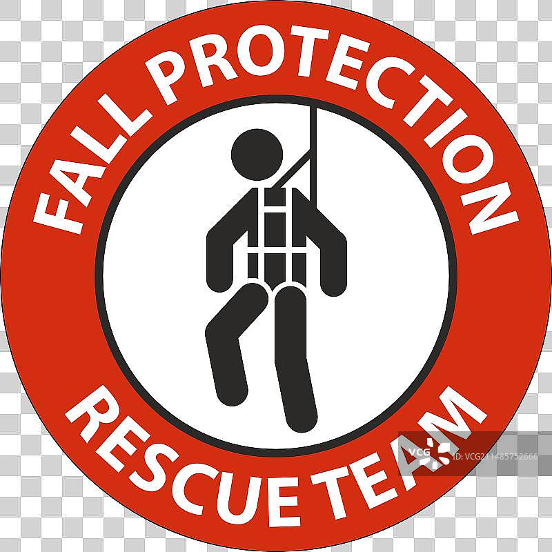 安全帽贴花：坠落防护救援队图片素材