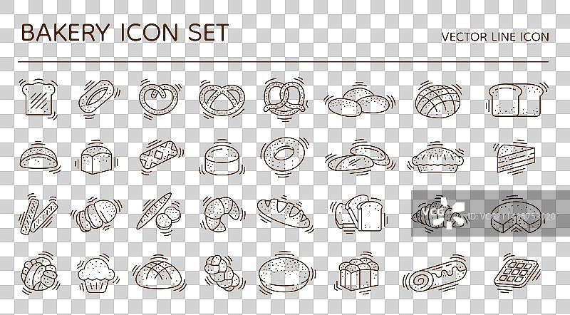 面包店logo线条糕点面包图标图片素材