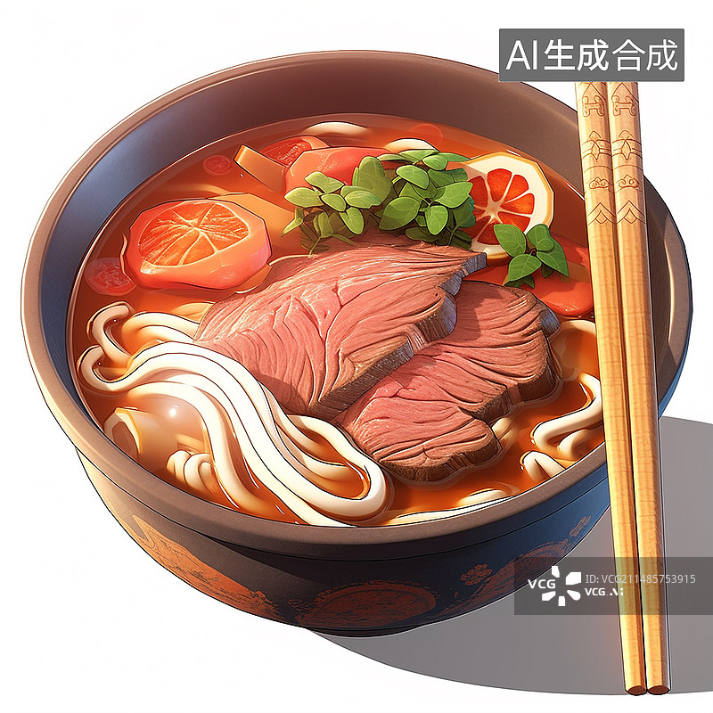 【AI数字艺术】美食3D卡通轻拟物图标面条图片素材