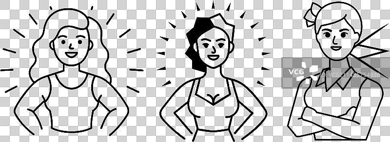 妇女节励志线条艺术图片素材