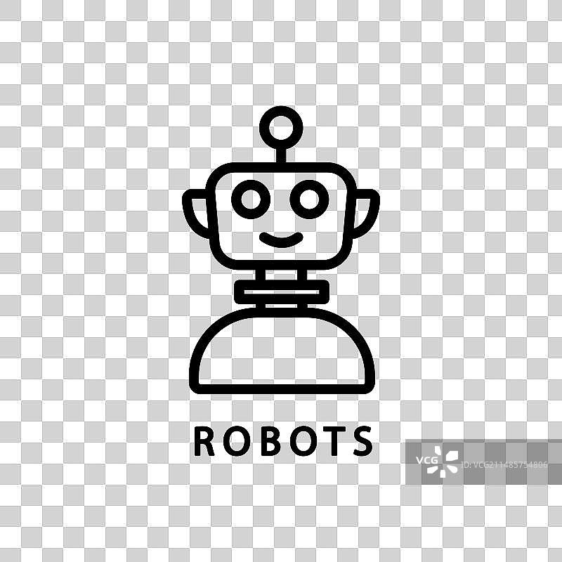 机器人图标聊天机器人图标可爱微笑机器人图片素材