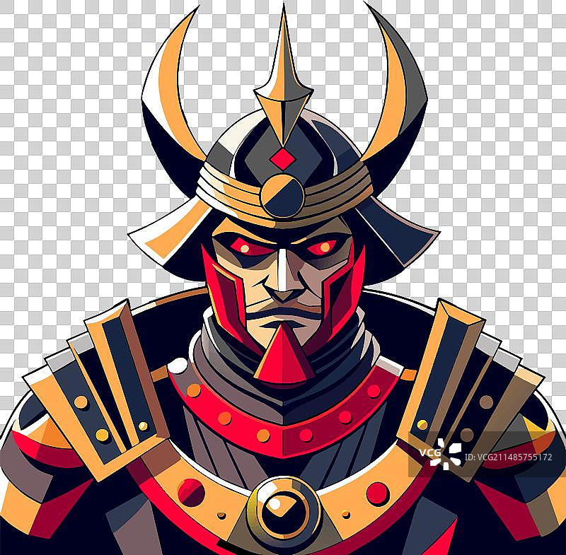 身着盔甲的古代日本武士保镖图片素材