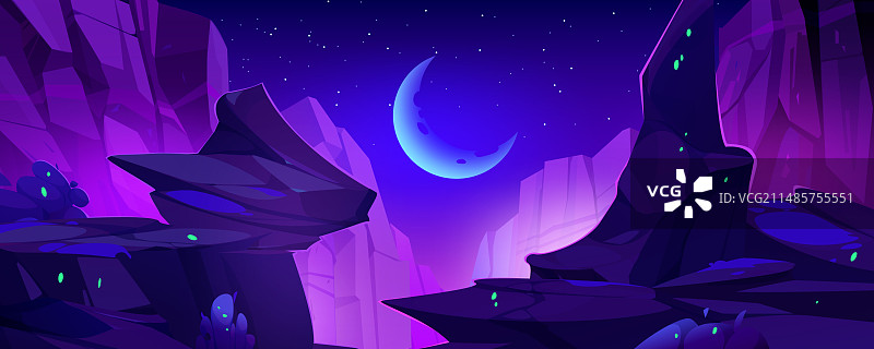 悬崖峭壁上的夜景图片素材