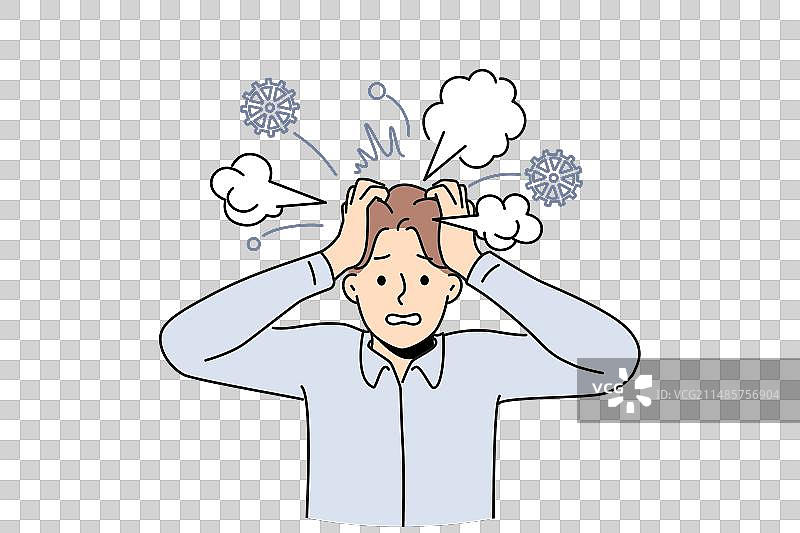 疲惫的商人感到神经紧张图片素材