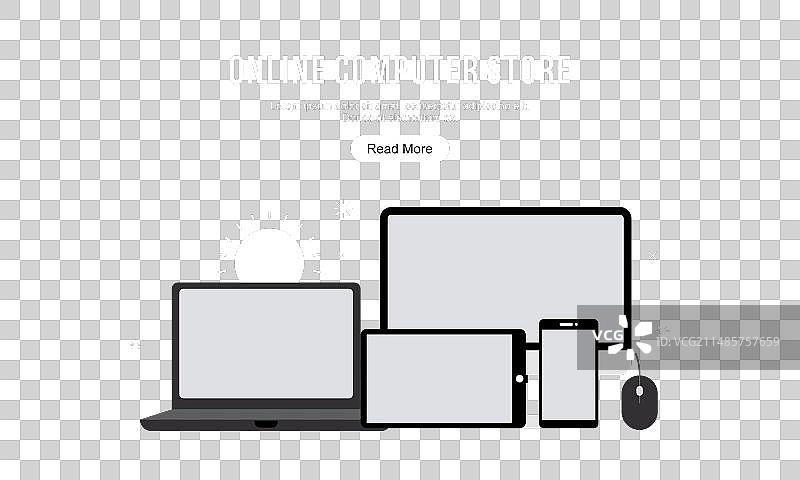 电脑banner标志电脑商店标志图片素材