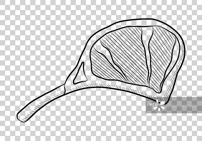 黑白绘画：羊排图片素材