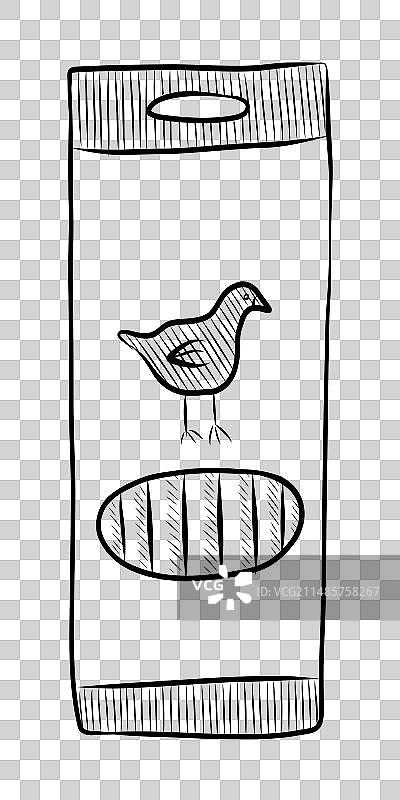 黑白宠物零食绘画图片素材