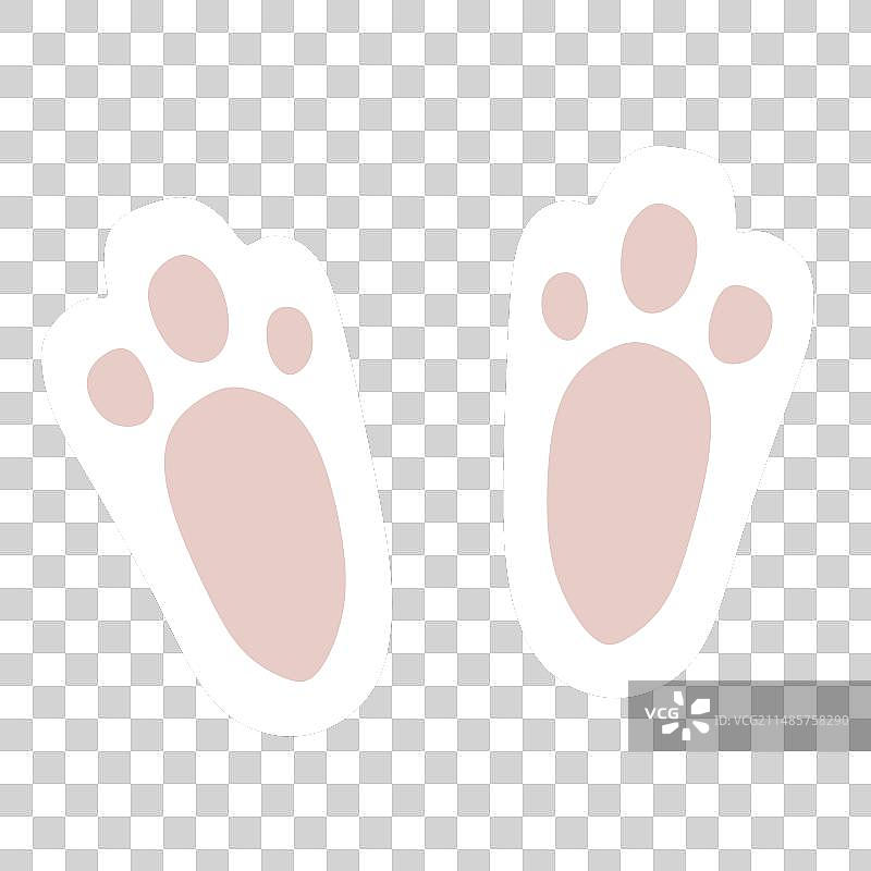 白色背景上可爱的复活节兔子爪子图片素材