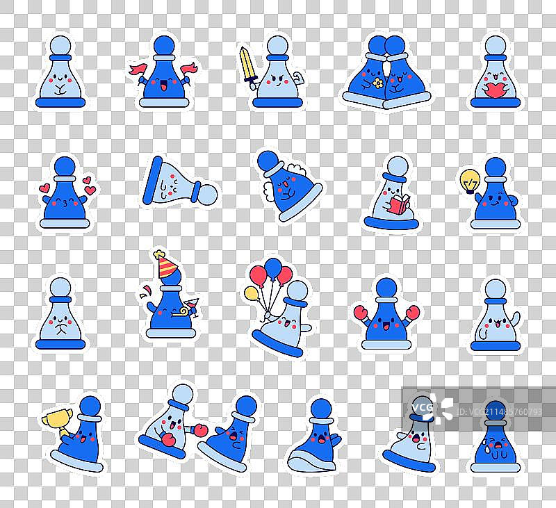 可爱棋子快乐表情贴纸书签图片素材