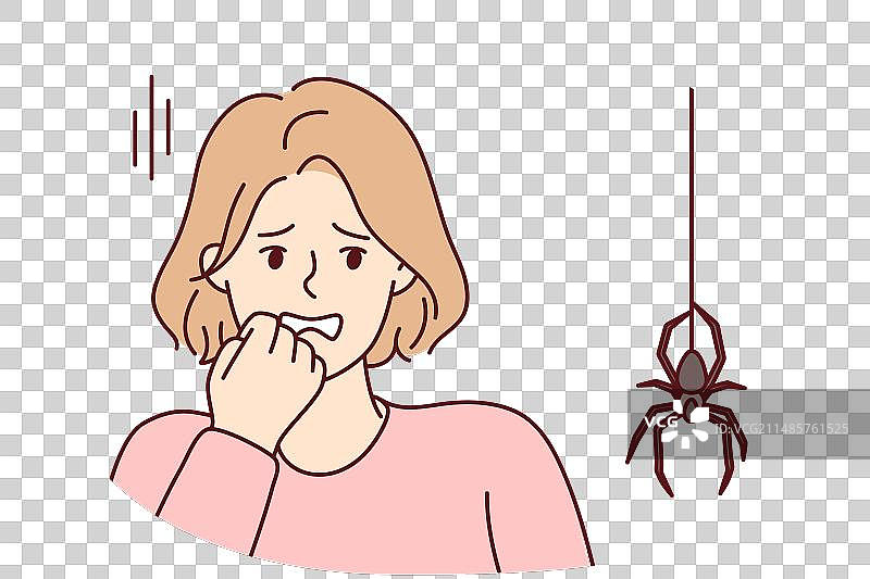 害怕的女人用手捂住脸，看到大的东西图片素材