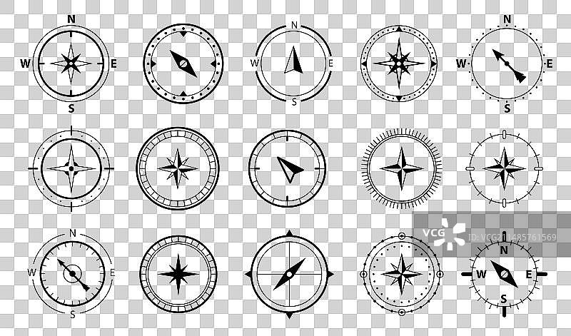 带箭头和侧面的复古指南针图片素材