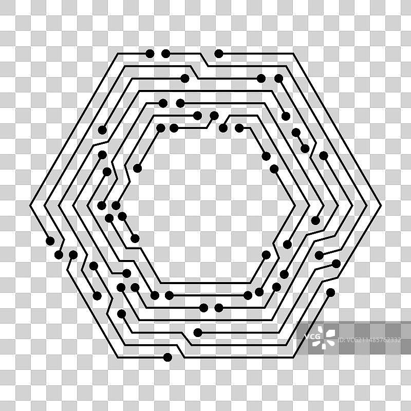 抽象数字圆形电路板圆形框架图片素材