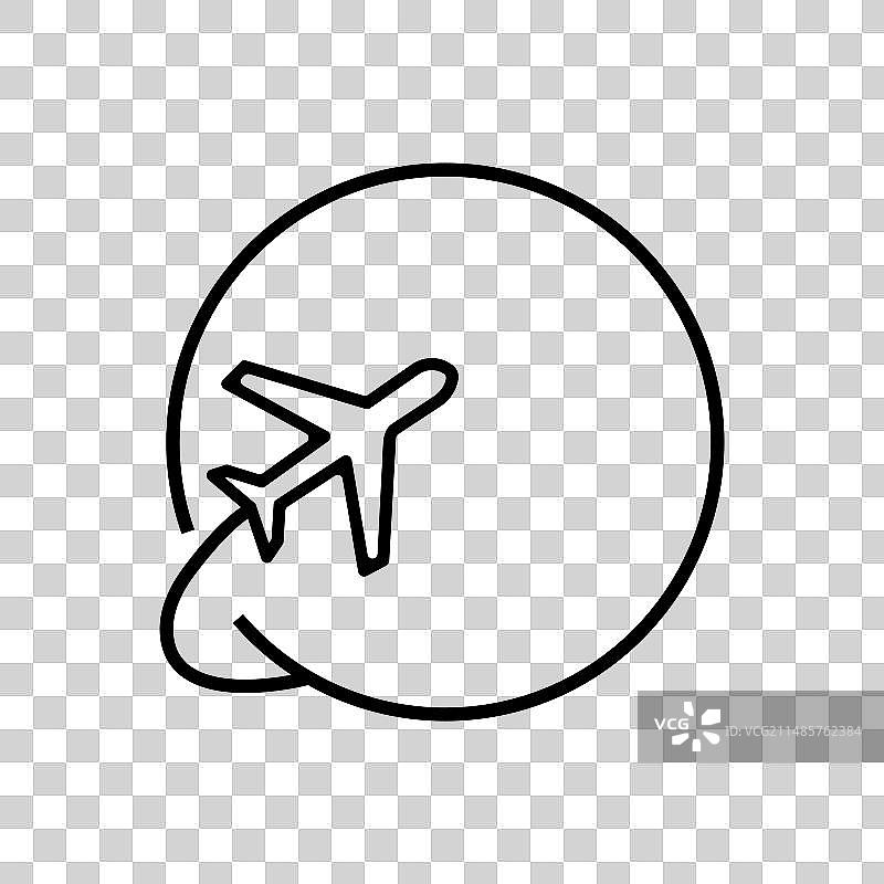 一架客机在地球周围飞行图片素材