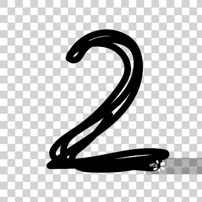 画笔涂绘黑色数字图片素材