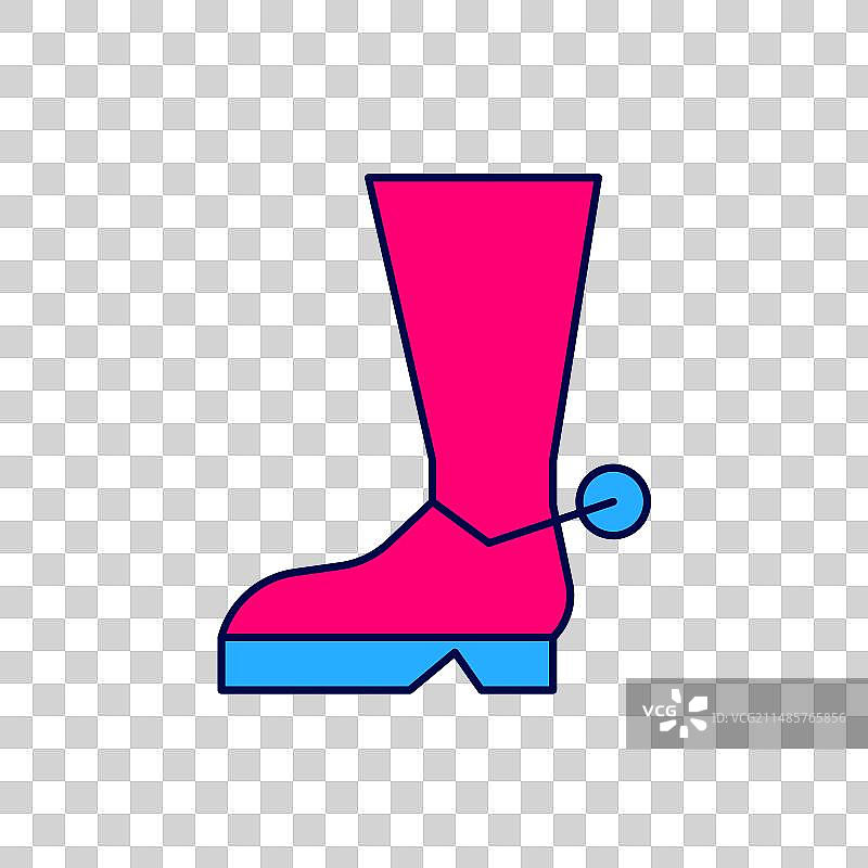 牛仔靴轮廓图标图片素材