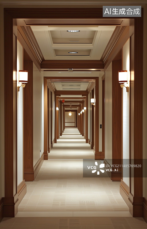 【AI数字艺术】高档酒店电梯间图片素材