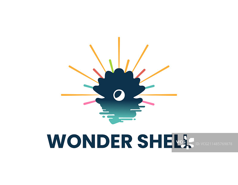 简约彩色海螺logo设计模板图片素材