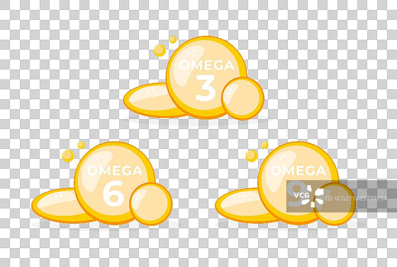 明亮光泽的Omega-3/6/9脂肪酸图片素材