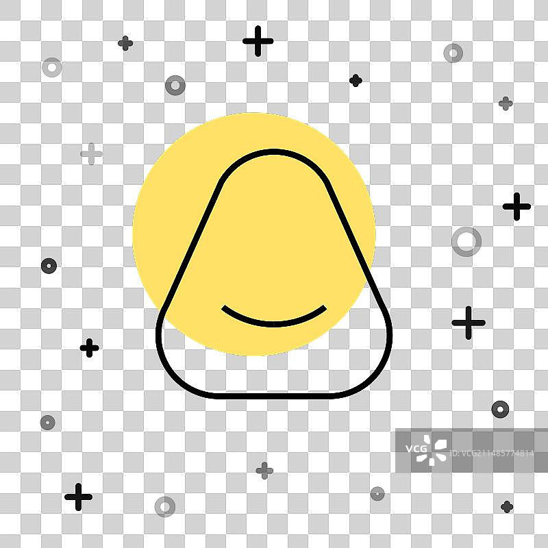白色背景上的蒲团黑色线条图标图片素材