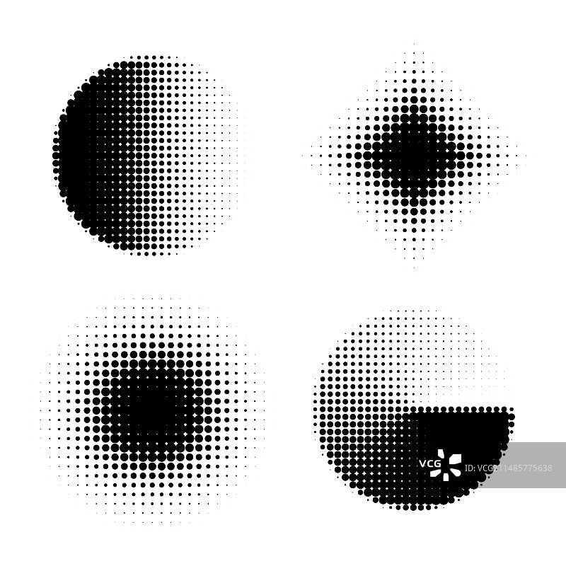 抽象点状圆形半色调形状图片素材