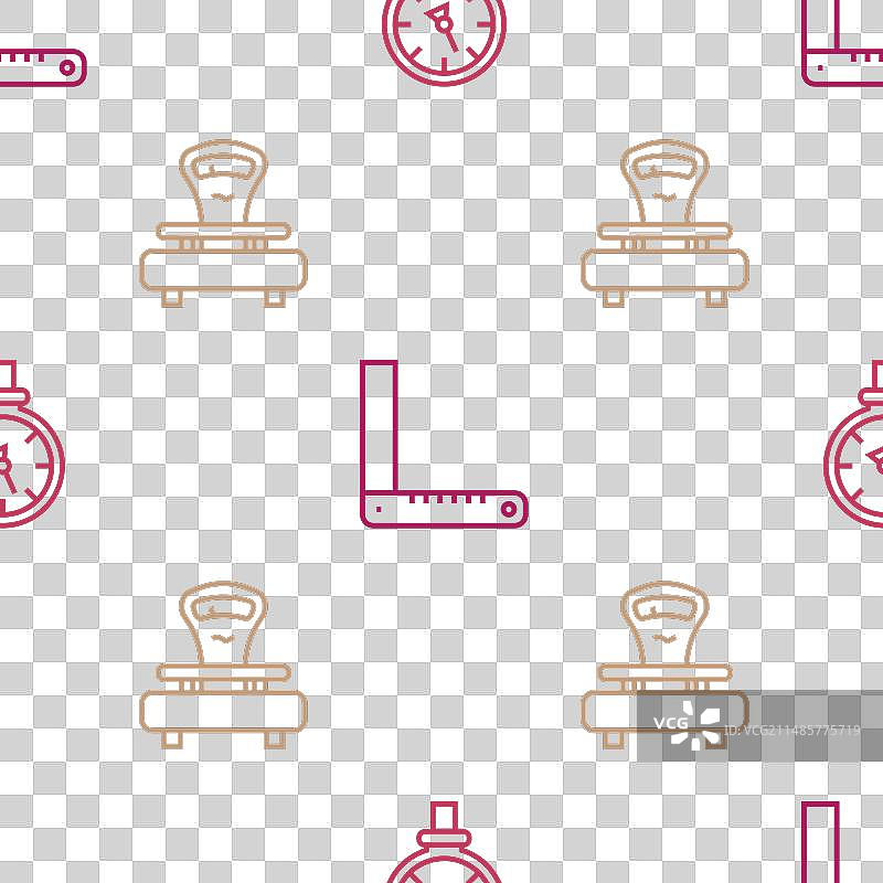 成套线条：压力水表、秤和角落图片素材