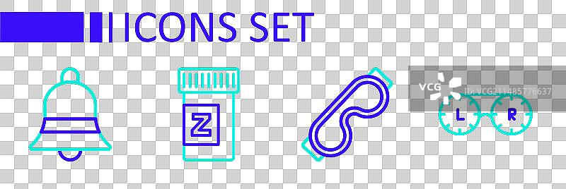 线条设置：隐形眼镜盒，眼罩图片素材