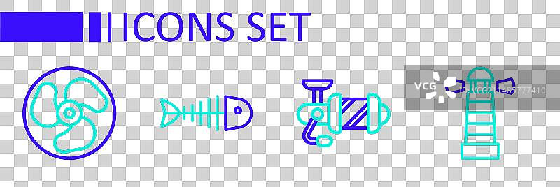 渔线轮灯塔元素合集图片素材