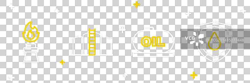 盾牌油滴储油罐钻机线条稿图片素材